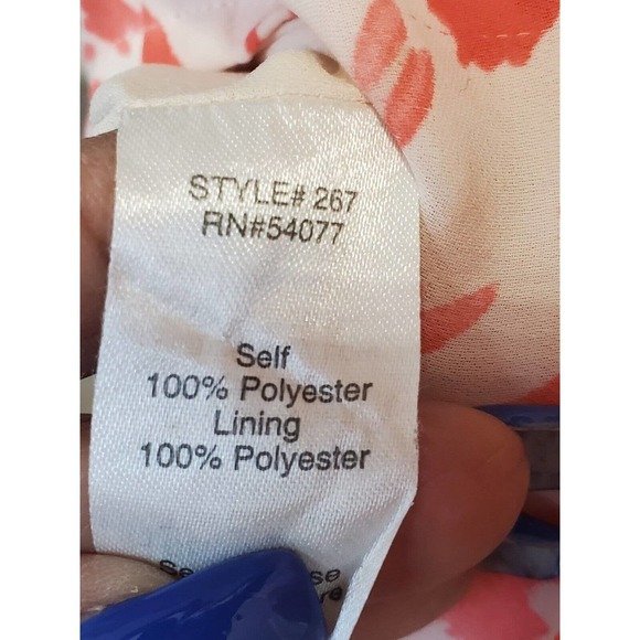 Cabi Women's White & Red 100% Polyester V-Neck Sleeveless Top Blouse Size Small - Picture 8 of 10